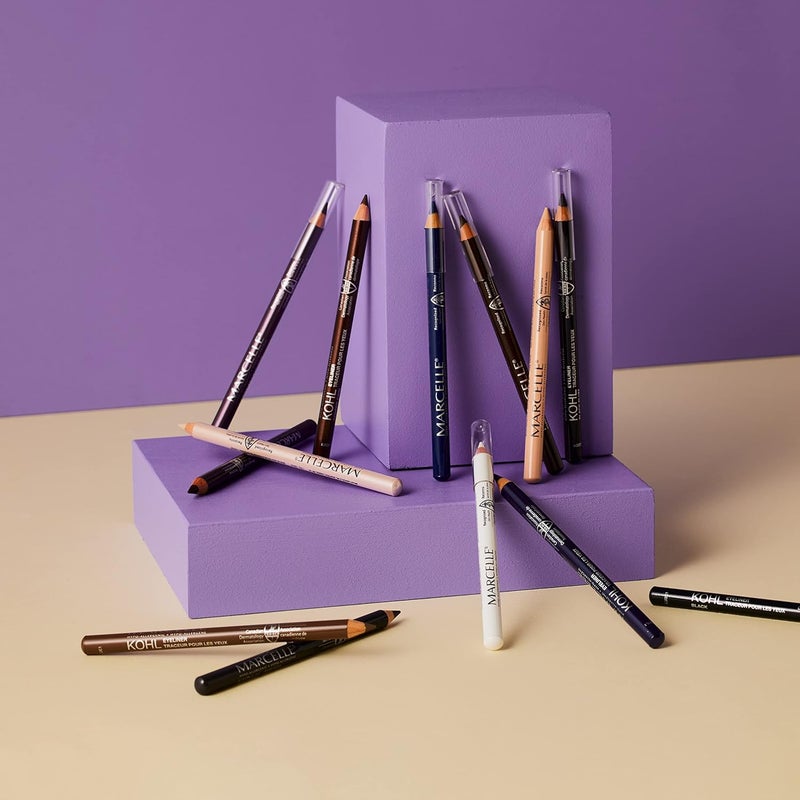 MARCELLE Saffron Kohl Eye Liner - Black Waterproof, Full Coverage, Long Lasting, Enhances Eye Color - Image 2